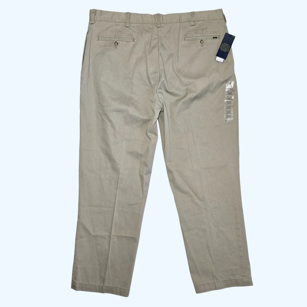 NEW Polo Ralph Lauren Mens Classic Pleated Fit Chino Pants Hudson Tan 40x30